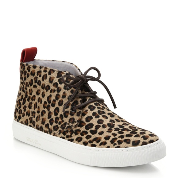 Del Toro Shoes Del Toro Leopard Print Pony Hair Chukka